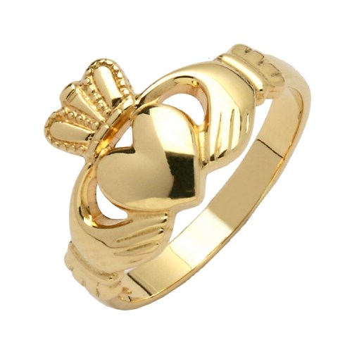 10ct Yellow Gold Traditional Ladies Claddagh Ring - David Cullen Jewellers  % %