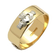 Corrib Two-Tone Claddagh Wedding Ring