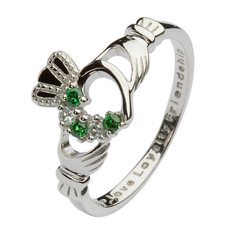 White Gold Claddagh Ring | White Claddagh | Fado Jewelry