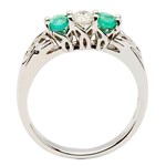 Diamond and Emerald Trinity Knot Engagement Ring