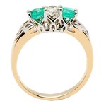 Diamond and Emerald Trinity Knot Engagement Ring