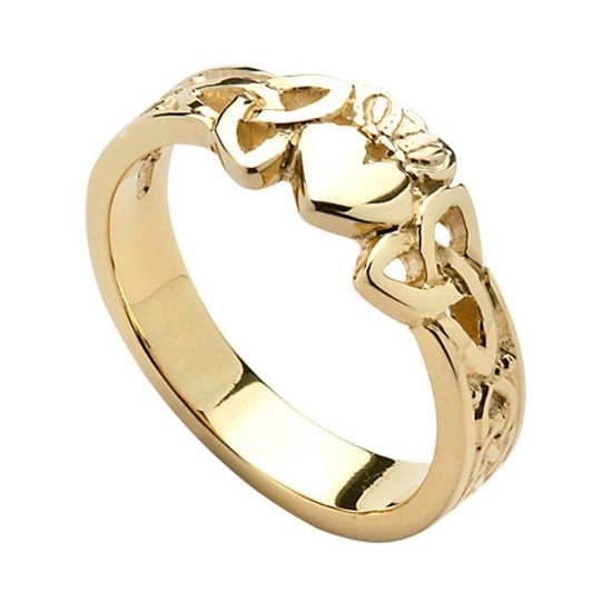 Claddagh Ring - Ladies Sterling Silver and 10k Gold Heart Claddagh Ring at  IrishShop.com | IJSV021046