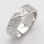 Livia Flat Wedding Ring - Silver / White  Gold / Platinum