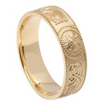 Gents Celtic Warrior Yellow Gold Wedding Band - Celtic Wedding Rings ...