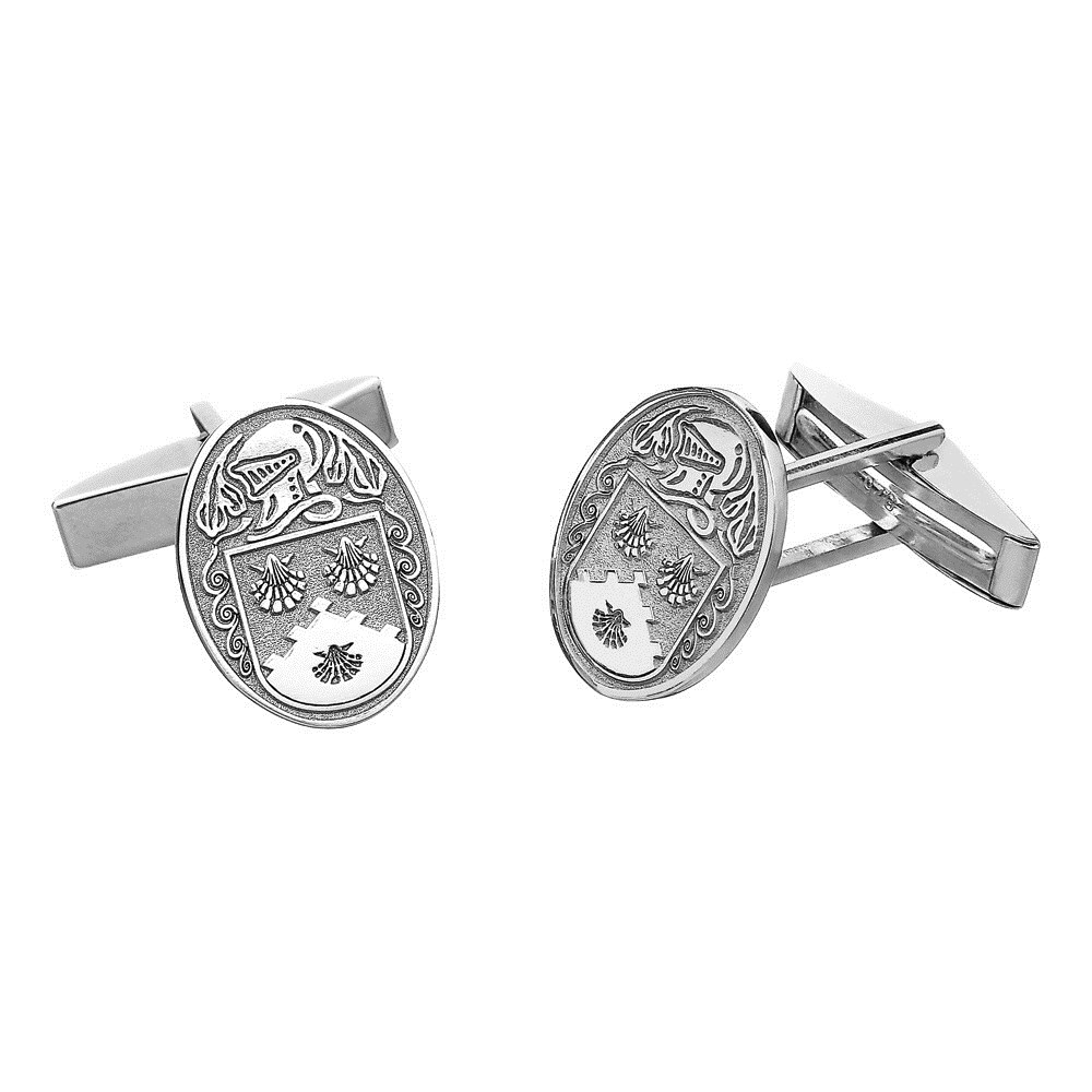 Coat Of Arms Oval White Gold Cufflinks Heraldry Coat Of Arms Rings 