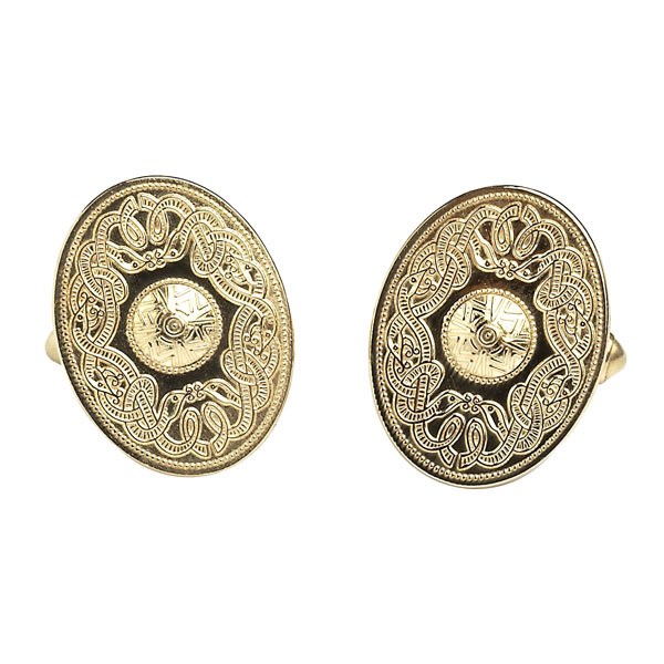 Celtic Warrior Oval Yellow Gold Cufflinks - Celtic Warrior Collection ...