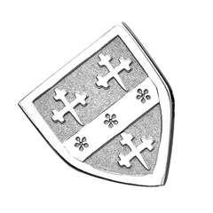 Coat of Arms Shield Silver Tie Tac