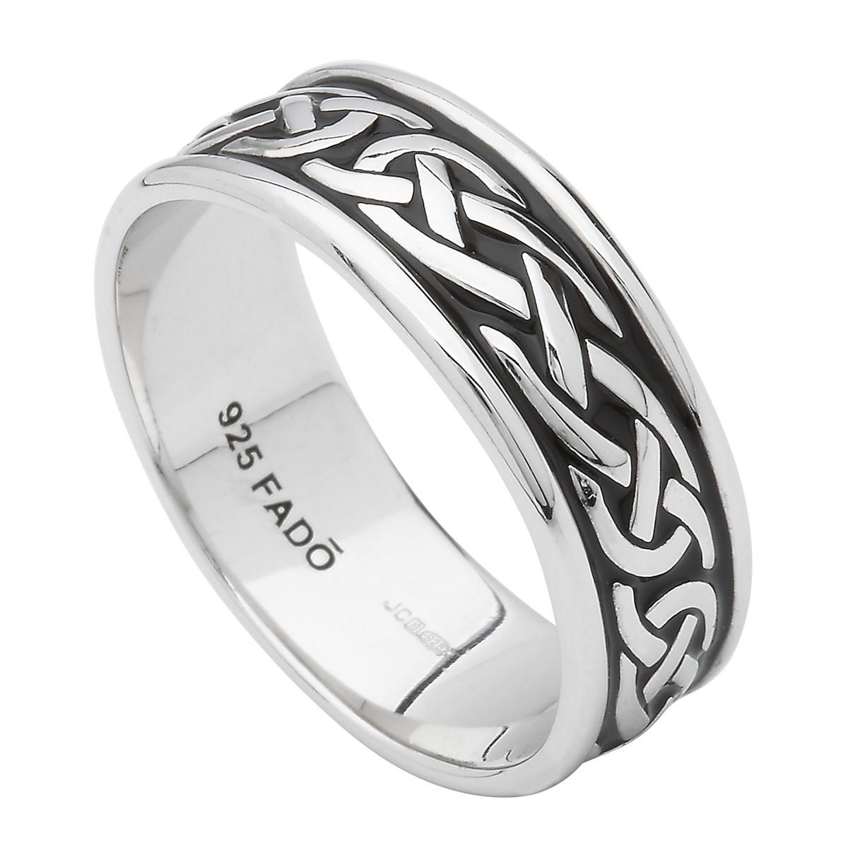 Diamond Irish Claddagh Ring in Sterling Silver