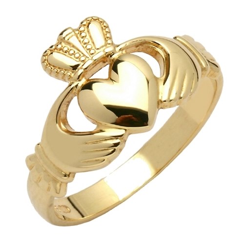Gents Traditional Yellow Gold Claddagh Ring - Claddagh Rings - Rings ...