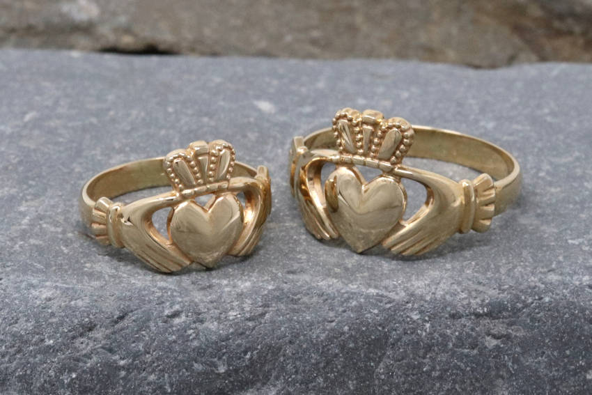 Ladies & Gents Traditional Gold Claddagh Rings