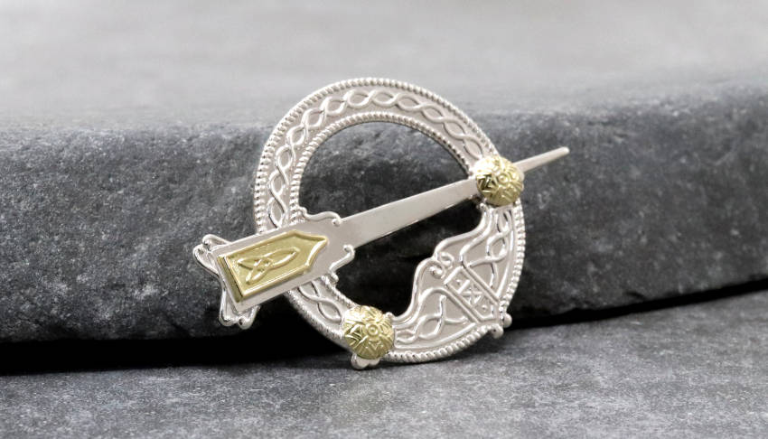 Traditional Silver with 18k Gold Tara Brooch