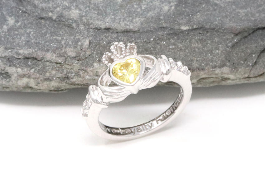 November Birthstone Claddagh Ring