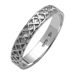 Celtic Closed Knot Narrow Silver Wedding Band