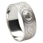 Gents Celtic Warrior Wide Silver Wedding Band