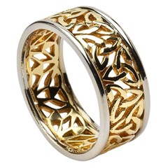 Trinity Knot Gold Wedding Ring with Trim