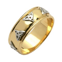 Corrib Two-Tone Trinity Knot Wedding Ring