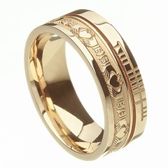 Claddagh Faith Yellow Gold Band