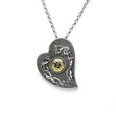 Viking Heart Pendant with 18k Gold Bead