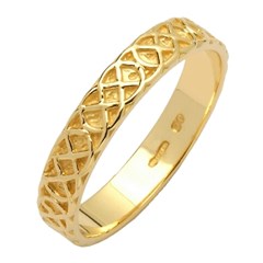 Celtic Closed Knot Narrow Yellow Gold Wedding Band