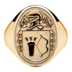 Gents Coat of Arms Oval Yellow Gold Ring