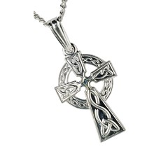 Medium Traditional White Gold Celtic Cross