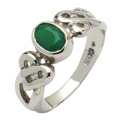 Celtic Heart Knot Emerald Set White Gold Ring