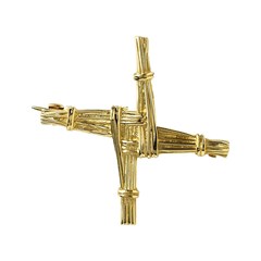 Bridgets Cross Yellow Gold Brooch