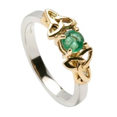 Emerald Trinity Knot Engagement Ring