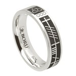 Ogham My Soul Mate Oxidized Silver Wedding Ring