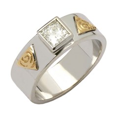 Trinity Shoulder Ring with Princess Cut Diamond