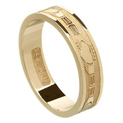 Claddagh Yellow Gold Wedding Band